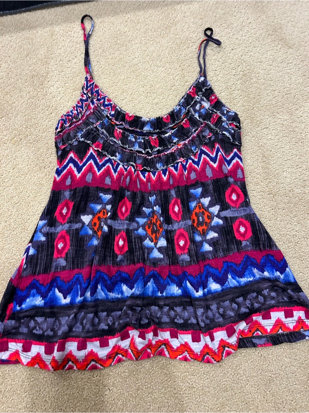h.i.p. Multicolor Tribal Print Spaghetti Strap Tank